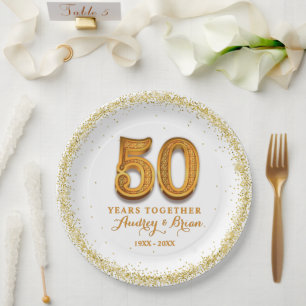 50th Anniversary Personalized Paper Plates