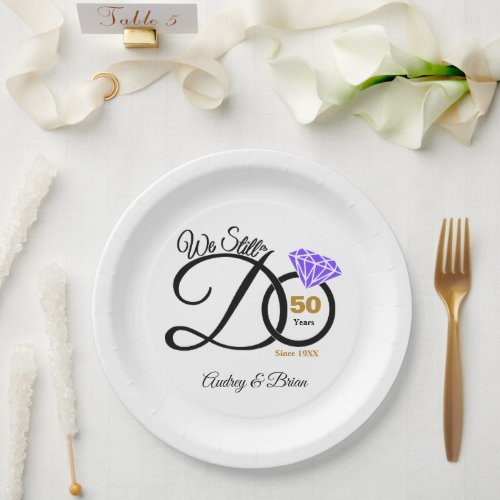 50th Anniversary Personalized Paper Plates