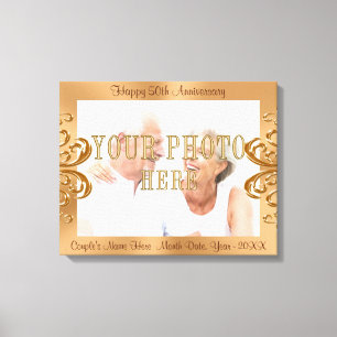 50th Anniversary PHOTO Canvas with Names and Dates Print