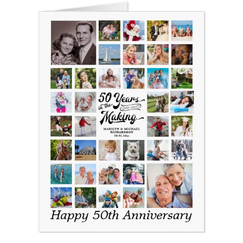 50th Anniversary Photo Collage 50 Years in Making Card