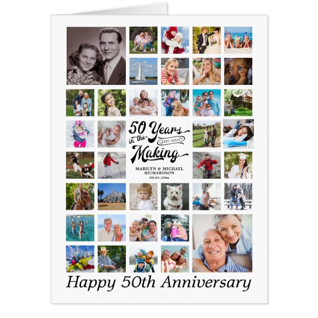 50th Anniversary Photo Collage 50 Years in Making Card (Front)