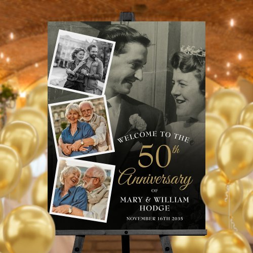 50th Anniversary Photo Collage Welcome Sign