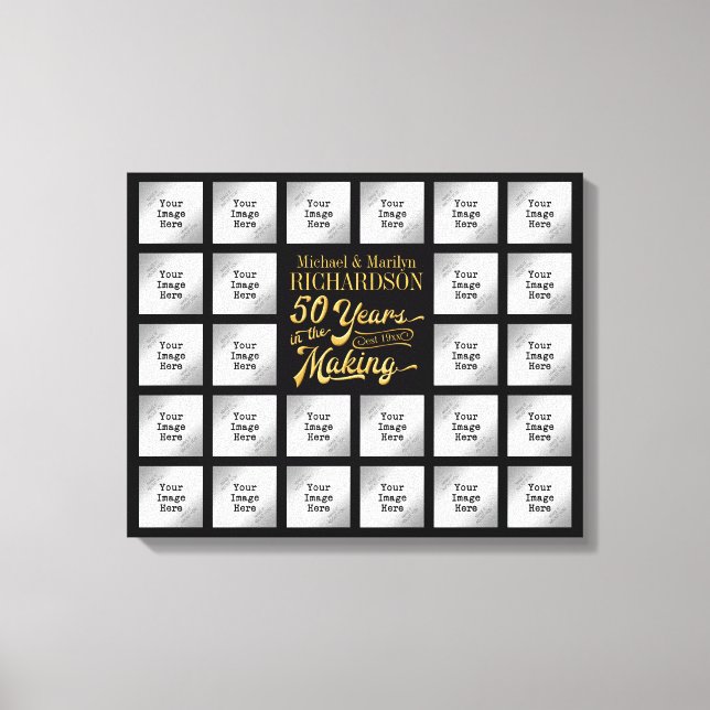 50th Anniversary Photo Collage YEARS IN THE MAKING Canvas Print (Front)