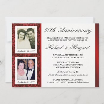 50th Anniversary - Photo Invitations - Then & Now by SquirrelHugger at Zazzle