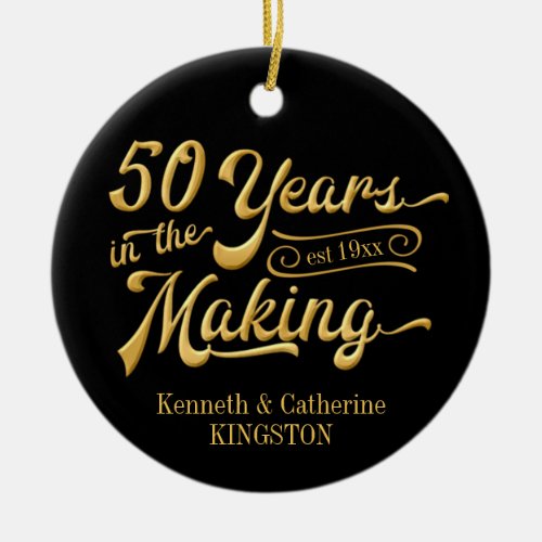 50th Anniversary Photo Keepsake Ceramic Ornament