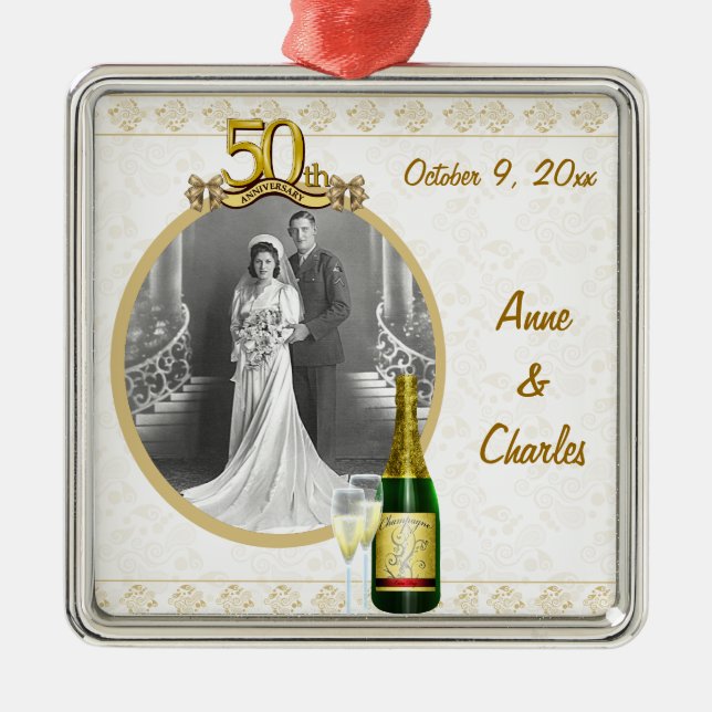 50th Anniversary Photo Keepsake Ornament (Front)