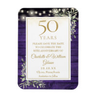 50th Anniversary Purple Wood Save The Date