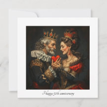 50th Anniversary Regal King Queen of Hearts Card