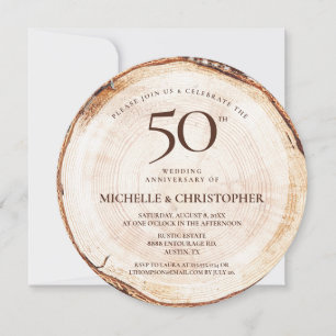50th anniversary Rustic Wedding Tempate Invitation
