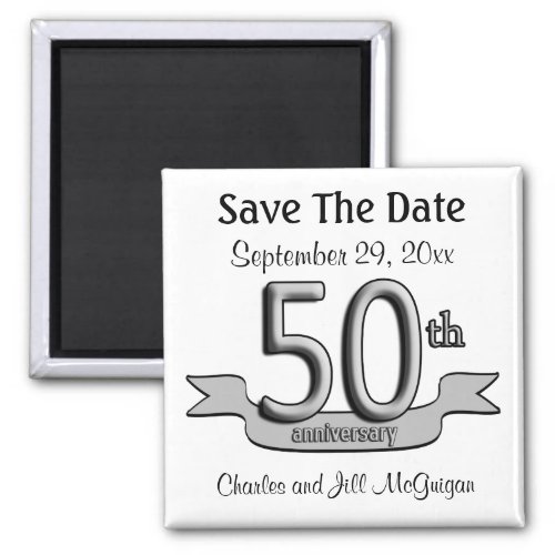 50th Anniversary Save The Date Party Favors Magnet