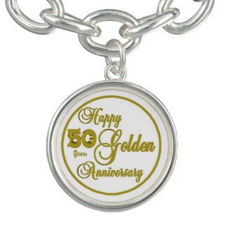 50th Anniversary Silver Charm Bracelet