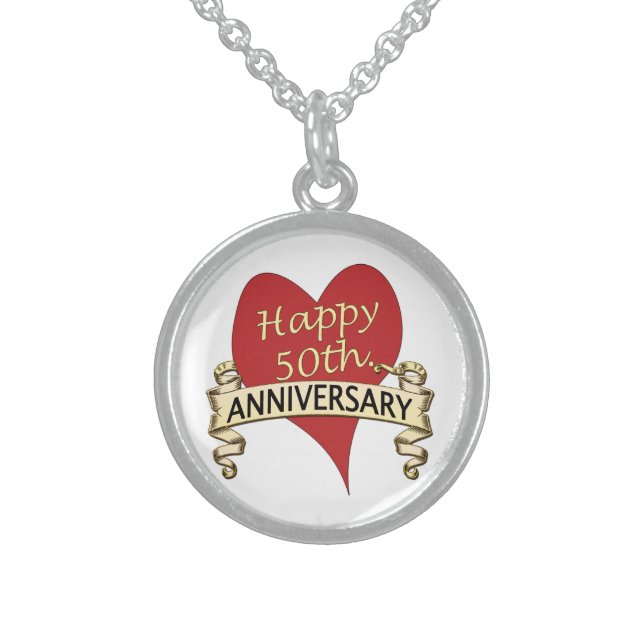 50th. Anniversary Sterling Silver Necklace (Front)