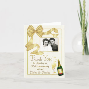 50th Anniversary Thank You Cards - Vintage Bow