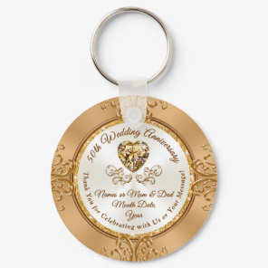 50th Anniversary Thank You for Celebrating with Us Keychain