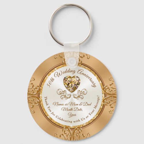 50th Anniversary Thank You for Celebrating with Us Keychain