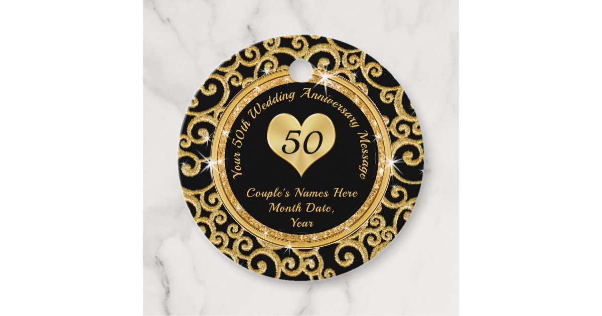 50th Anniversary Thank You Tags for Party Favors | Zazzle