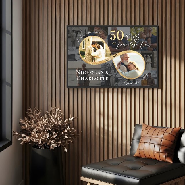50th Anniversary Then Now Infinity Photo Collage Canvas Print (50th Anniversary Then Now Infinity Photo Collage Canvas Print)