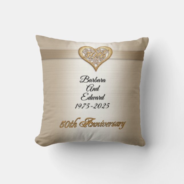50th Anniversary throw pillow elegant  (Front)