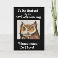 50th Anniversary To My Husband Funny Owl Love