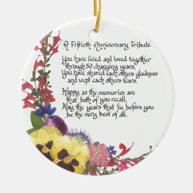 50th Anniversary Tribute Ceramic Ornament (Front)
