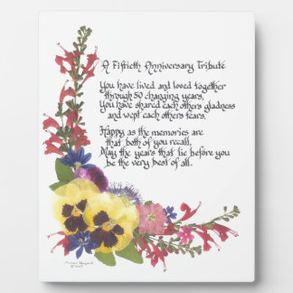 50th Anniversary Tribute Plaque