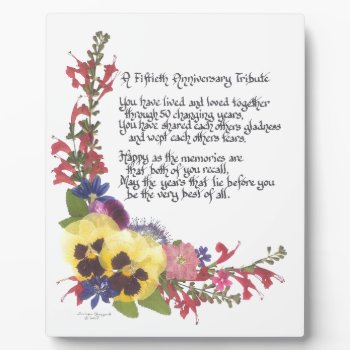 50th Anniversary Tribute Plaque by SimoneSheppardDesign at Zazzle