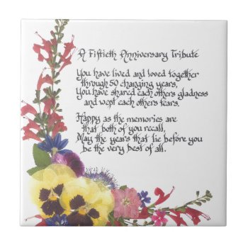50th Anniversary Tribute Tile by SimoneSheppardDesign at Zazzle
