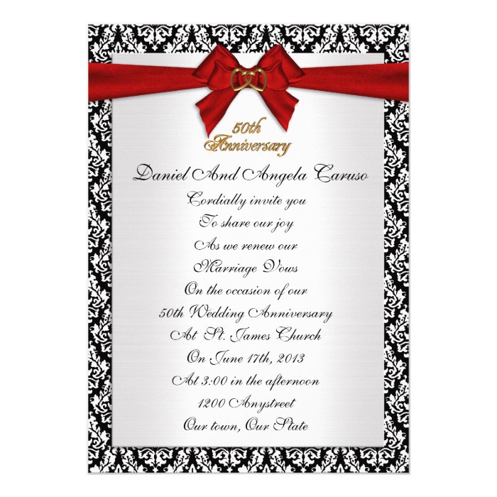 50th Anniversary vow renewal Invitation