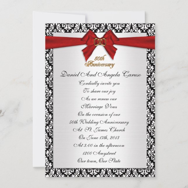 50th Anniversary vow renewal Invitation (Front)