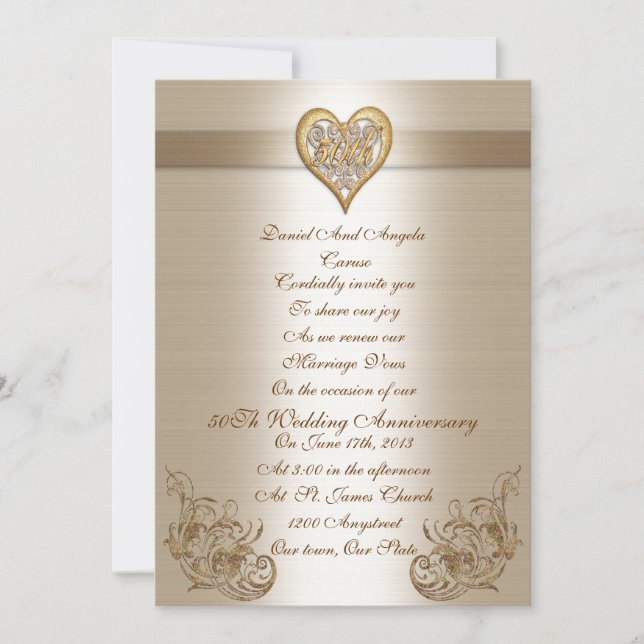 50th Anniversary vow renewal Invitation (Front)