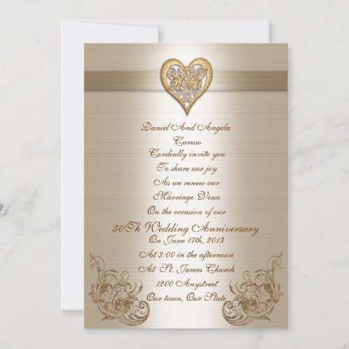 50th Anniversary vow renewal Invitation