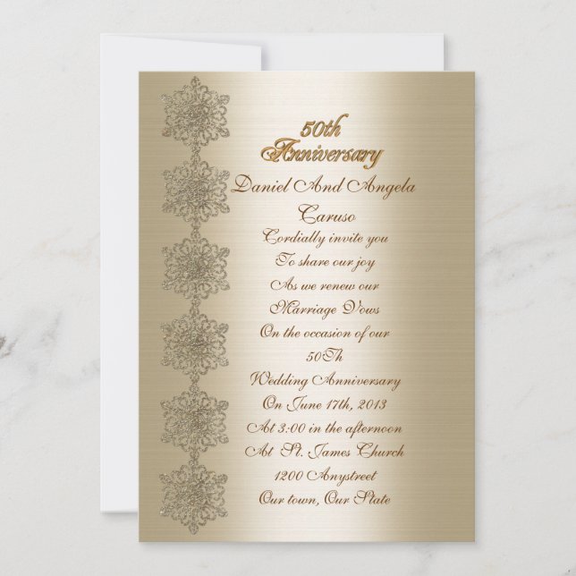 50th Anniversary vow renewal Invitation (Front)