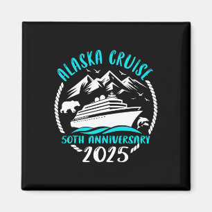 50th Anniversary Wedding Alaska Cruise 2025 Couple Magnet