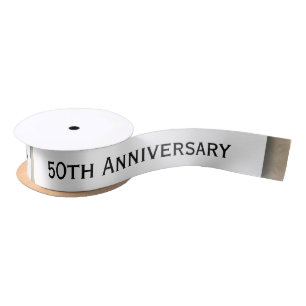 50th Anniversary Wedding Anniversary Gold Z05 Satin Ribbon