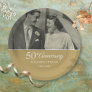 50th Anniversary Wedding Photo Golden Paper Plate