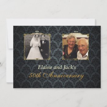 50th Anniversary Wedding Photo Invitation by CleanGreenDesigns at Zazzle