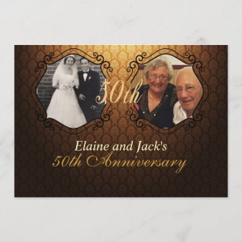 50th Anniversary Wedding Photo Invitation by CleanGreenDesigns at Zazzle
