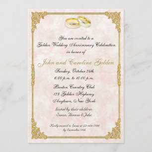 50th Anniversary Wedding Rings Invitation