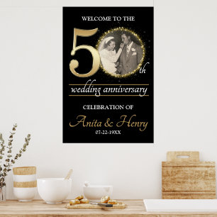 50th Anniversary Welcome sign with Photo
