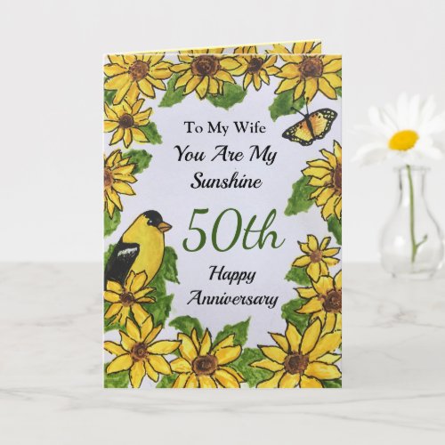 50th Anniversary Wife You Are My Sunshine Card