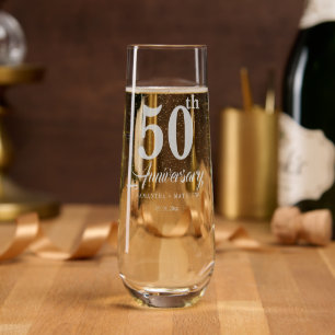 50th Anniversary wine glass Couple Gifts 