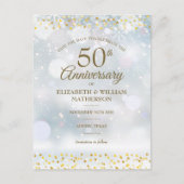 50th Anniversary Winter Snowflakes Save the Date Announcement Postcard (Front)