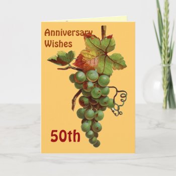 50th Anniversary Wishes  Customiseable Card by windsorarts at Zazzle