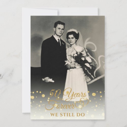 50th Anniversary YEARS INTO FOREVER Vow Renewal In Invitation