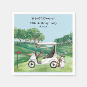 50TH (ANY YEAR) BIRTHDAY PARTY GOLF COURSE NAPKINS