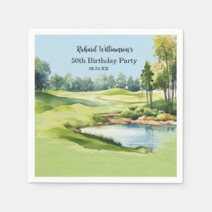 50TH (ANY YEAR) BIRTHDAY PARTY GOLF COURSE NAPKINS