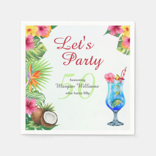 50th Bday Tropical Summer Dine & Cocktail Party  Napkins