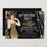 50th Birthday 1920s Gatsby Flapper Girl Birthday
