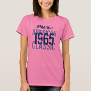 50th Birthday 1965 American Classic Pink Blue v2B T-Shirt
