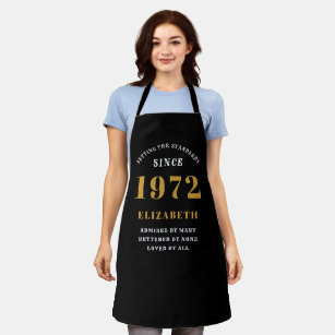 50th Birthday 1972 Black Gold For Her Personalized Apron